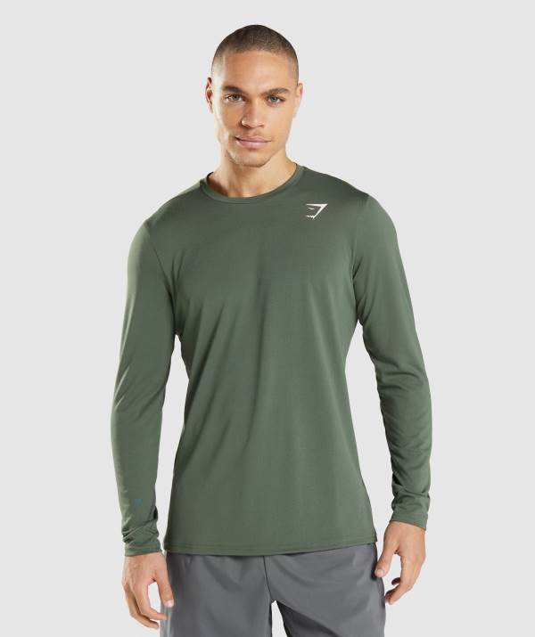 Panske Mikiny Gymshark Arrival Long Sleeve Zelene | WC5639701